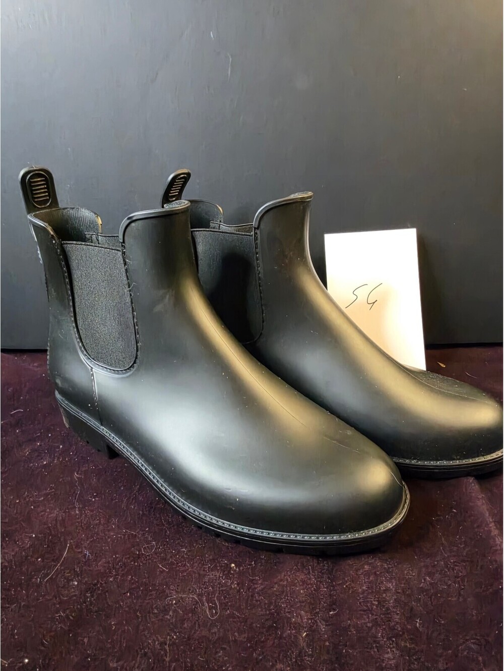Black Chelsea Rain Boots Size 8.5